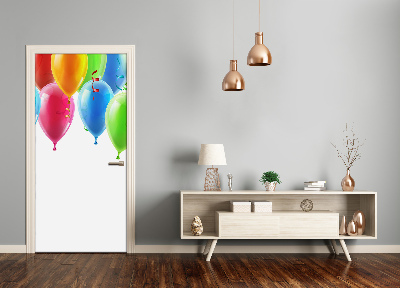 Door wallpaper Colorful balloons