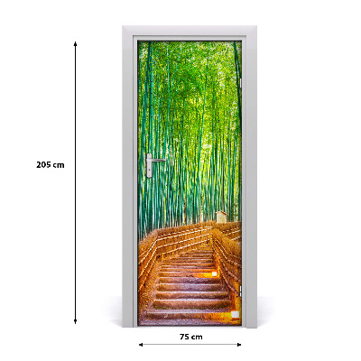 Self-adhesive door wallpaper Bamboo forest