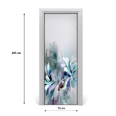 Self-adhesive door sticker Abstract flowers