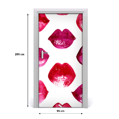 Door wallpaper Red lips