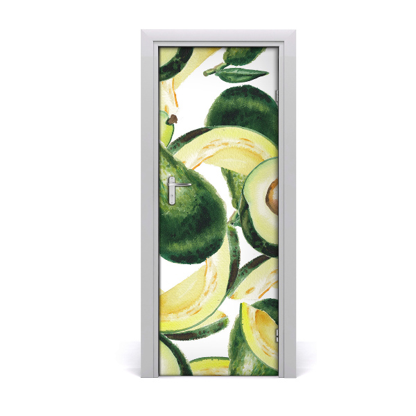 Self-adhesive door sticker An avocado