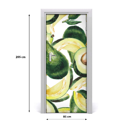 Self-adhesive door sticker An avocado