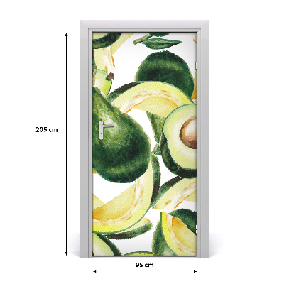 Self-adhesive door sticker An avocado