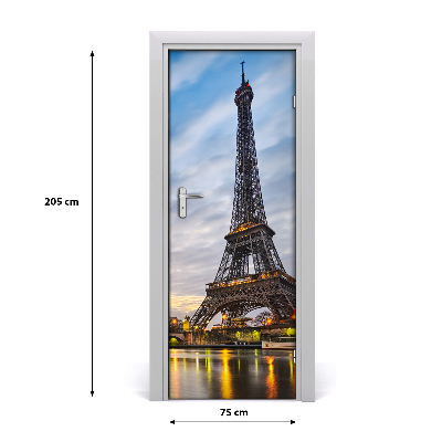 Self-adhesive door wallpaper Eiffel tower