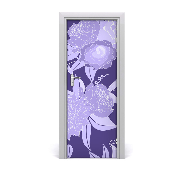 Self-adhesive door veneer Floral pattern