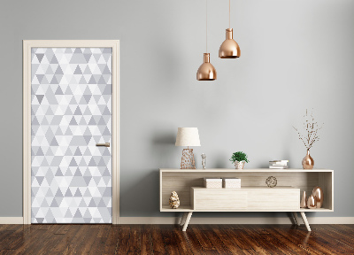 Door wallpaper Gray triangles