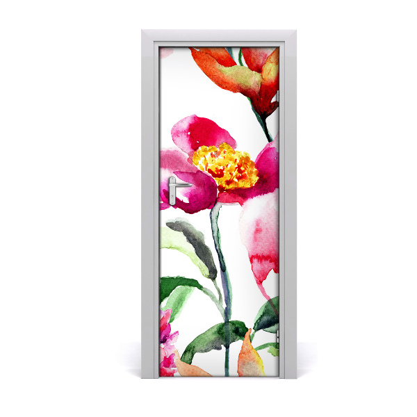 Self-adhesive door veneer Field flowers