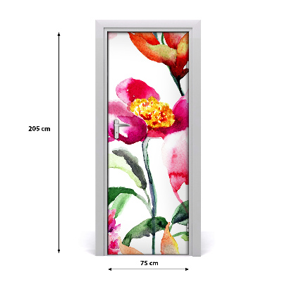 Self-adhesive door veneer Field flowers