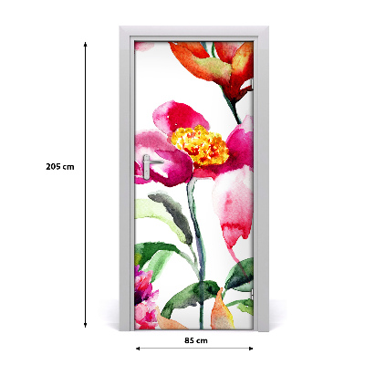 Self-adhesive door veneer Field flowers