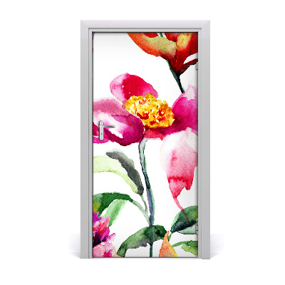 Self-adhesive door veneer Field flowers