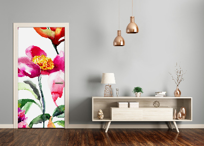 Self-adhesive door veneer Field flowers