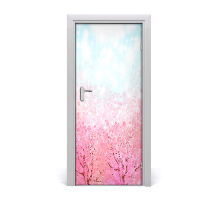 Self-adhesive door sticker Cherry blossoms