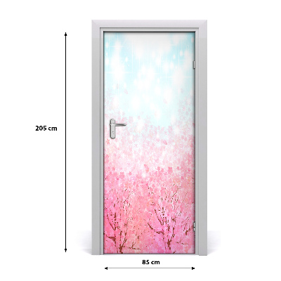 Self-adhesive door sticker Cherry blossoms