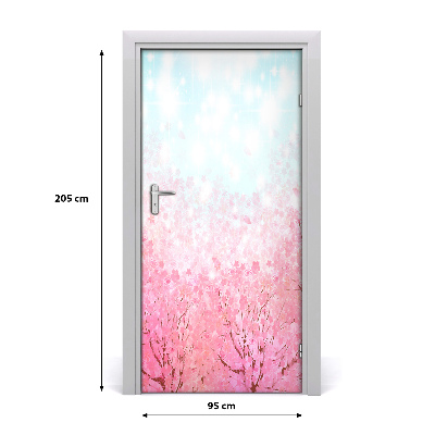 Self-adhesive door sticker Cherry blossoms