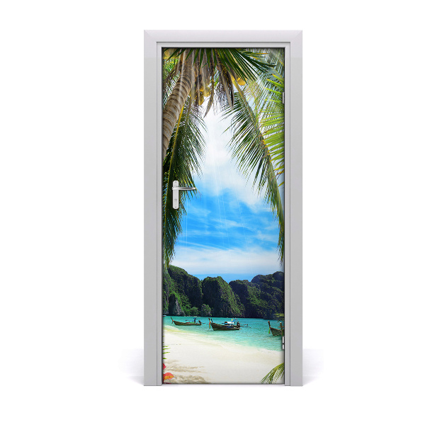 Door wallpaper Tropical beach