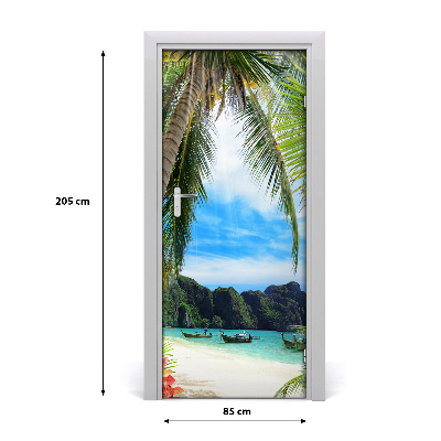 Door wallpaper Tropical beach