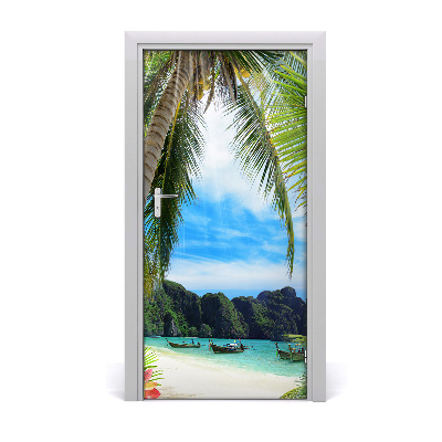 Door wallpaper Tropical beach