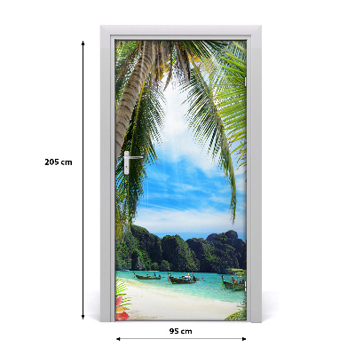 Door wallpaper Tropical beach