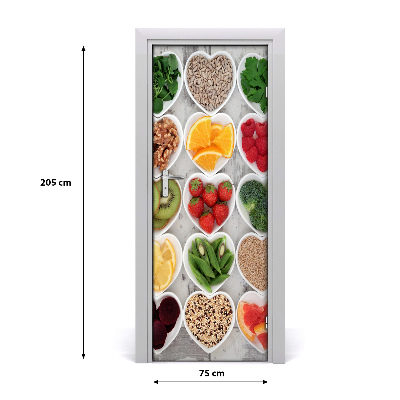 Self-adhesive door sticker Healthy food