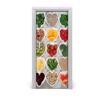 Self-adhesive door sticker Healthy food