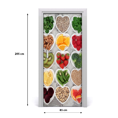 Self-adhesive door sticker Healthy food