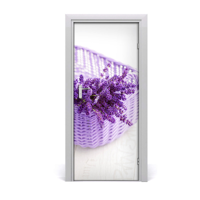 Self-adhesive door sticker Lavender in a basket