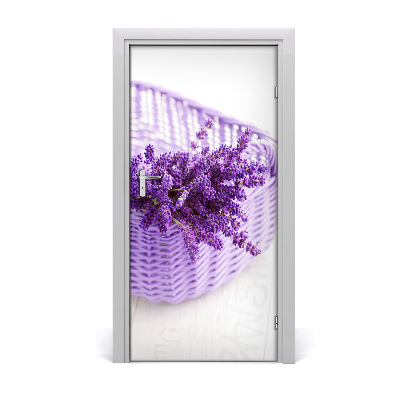 Self-adhesive door sticker Lavender in a basket