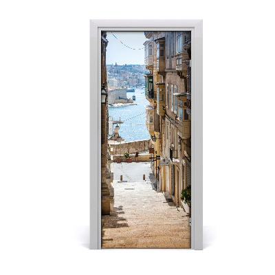 Self-adhesive door wallpaper Streets in malta