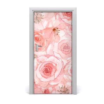 Self-adhesive door veneer Floral pattern