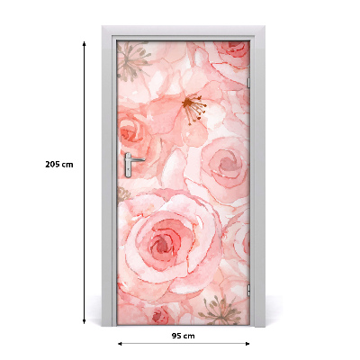 Self-adhesive door veneer Floral pattern