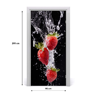 Self-adhesive door sticker Strawberries