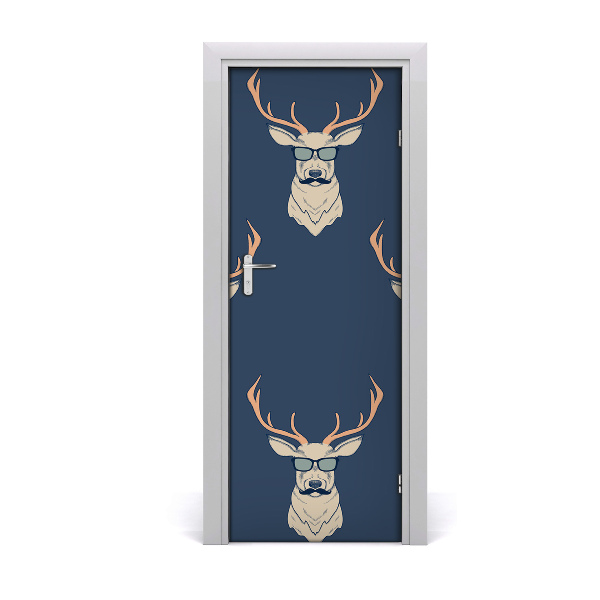 Self-adhesive door sticker Hipster deer