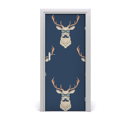 Self-adhesive door sticker Hipster deer