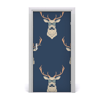 Self-adhesive door sticker Hipster deer