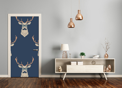 Self-adhesive door sticker Hipster deer