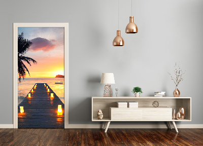 Self-adhesive door wallpaper Wooden jetty