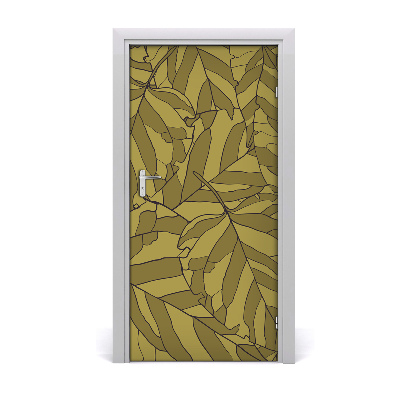 Self-adhesive door wallpaper Leaves