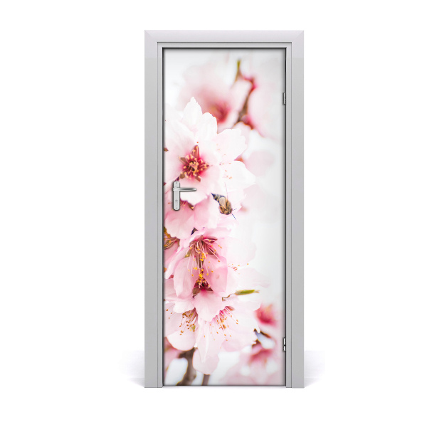 Self-adhesive door sticker Almond flowers