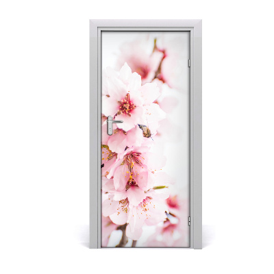 Self-adhesive door sticker Almond flowers