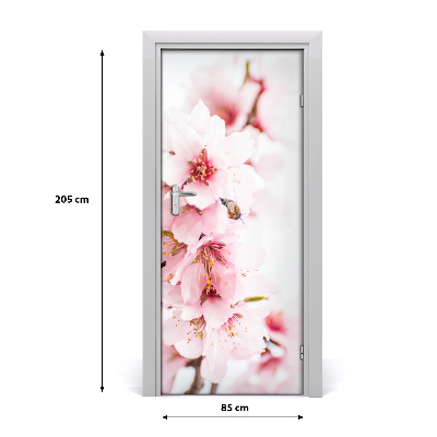 Self-adhesive door sticker Almond flowers