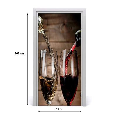 Self-adhesive door sticker Wine in glasses