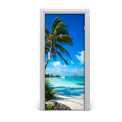 Door wallpaper Tropical beach