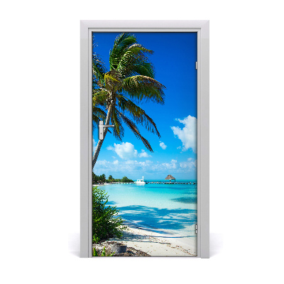 Door wallpaper Tropical beach