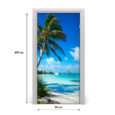 Door wallpaper Tropical beach