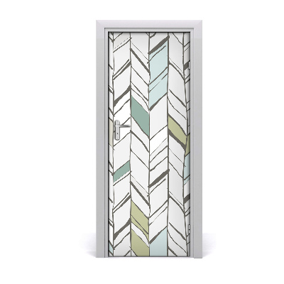 Door wallpaper Herringbone pattern