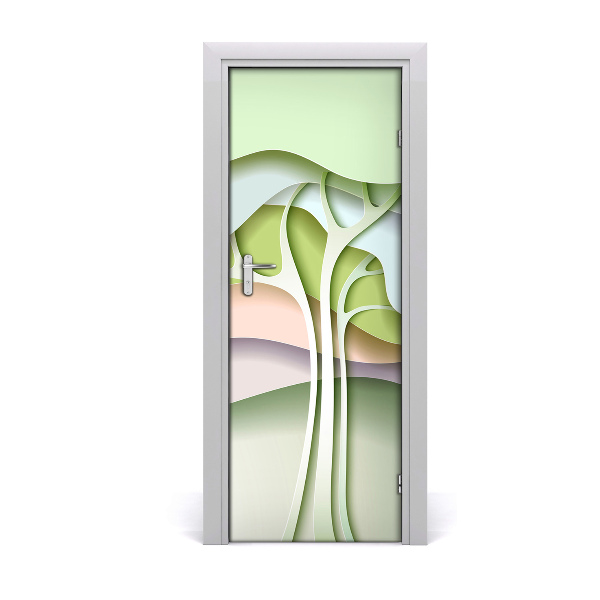 Self-adhesive door sticker Abstract tree