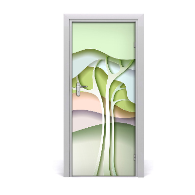 Self-adhesive door sticker Abstract tree