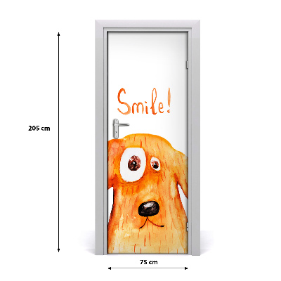 Self-adhesive door sticker Dog wall