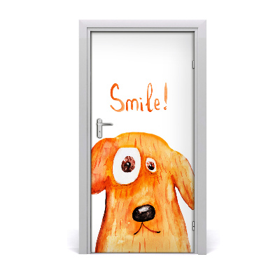 Self-adhesive door sticker Dog wall