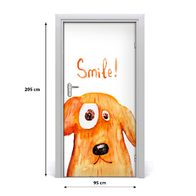 Self-adhesive door sticker Dog wall